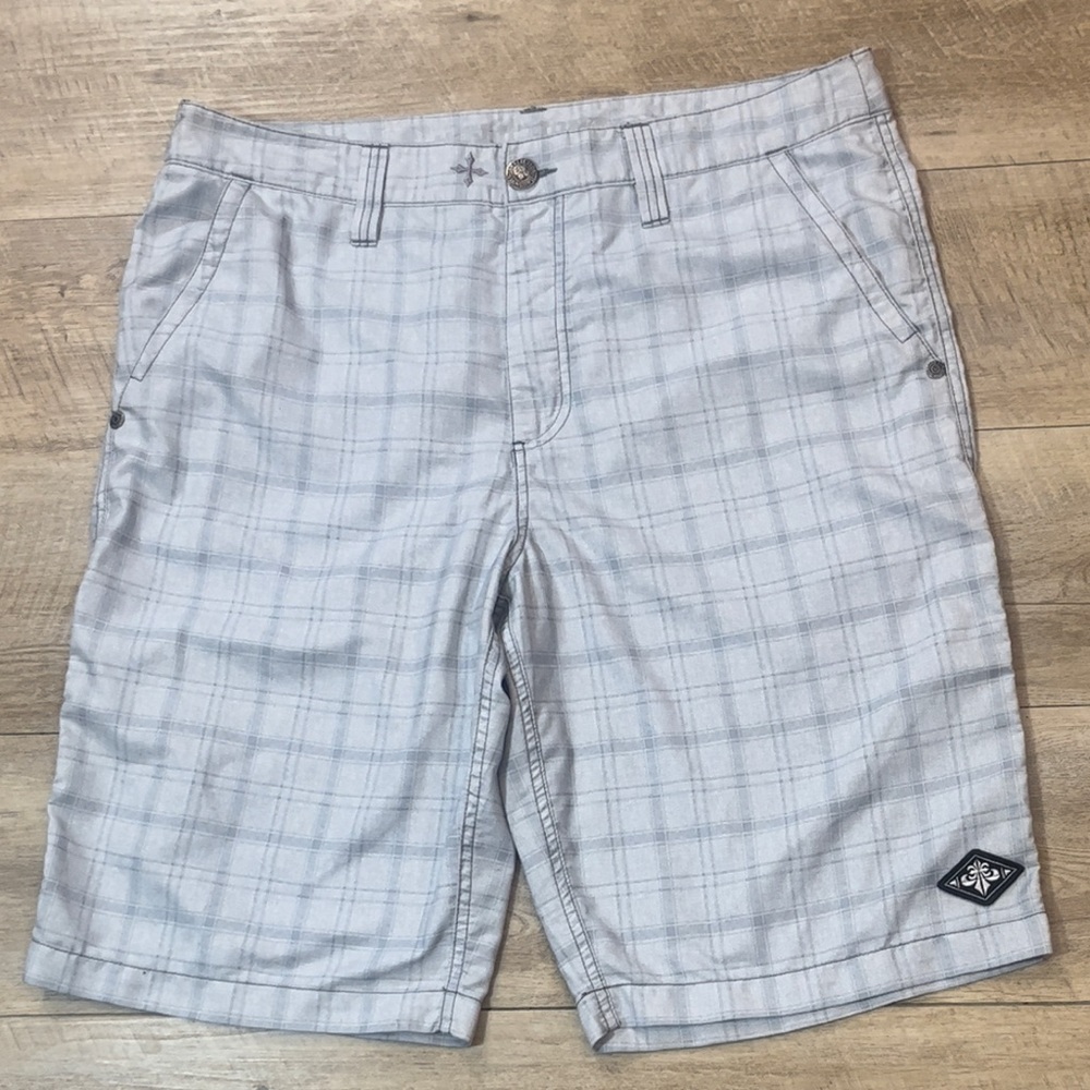 Affliction Men’s Anderson Plaid Walkshorts Size 36 - Picture 4 of 9